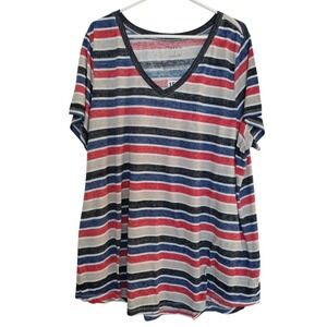 TORRID WOMEN'S SHORT SLEEVE SUPER SOFT TEE MULTICOLOR STRIPED SIZE 3